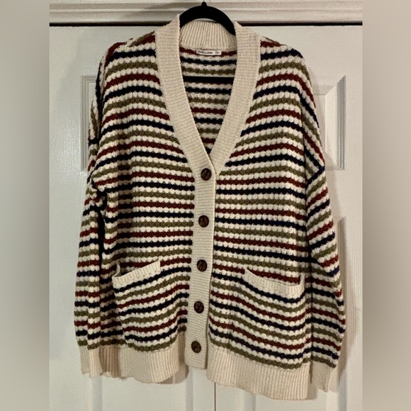 Pink Clover Multicolor Striped Cardigan - Picture 2 of 10